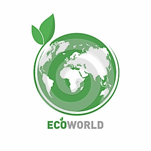 Ecology logo. Eco world symbol, icon. Eco friendly concept for company logo