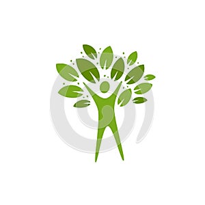 Ecology logo. Nature, environment, natural label. Vector illustration photo