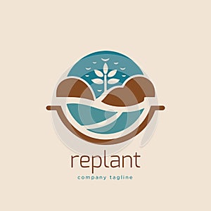 Ecology logo template. Vector illustration. Nature logo template. Ecology concept