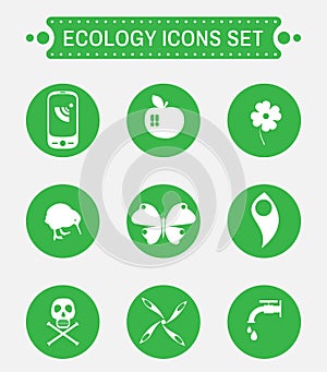 Ecology logo vector icon set.