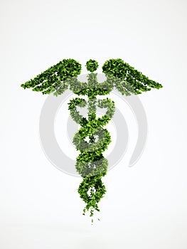 Ecology medical symbol with white background