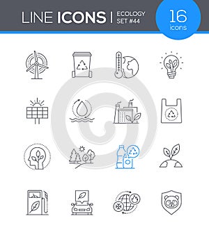 Ecology - modern line design style icon set