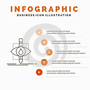 Ecology, monitoring, pollution, research, science Infographics Template for Website and Presentation. Line Gray icon with Orange