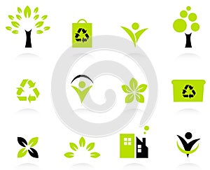 Ecology, nature and environment icons set