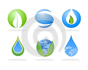 Ecology nature logo elements