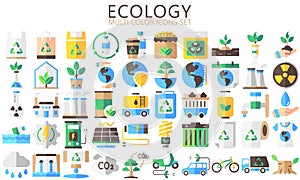 Ecology and Nature multi color Icons set