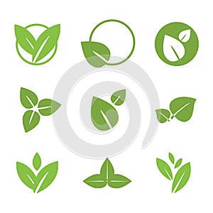 Ecology nature organic bio logo or green icon element Premium Vector