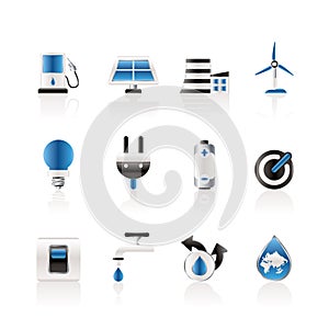 Ecology, power and energy icons photo