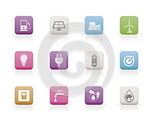 Ecology, power and energy icons photo