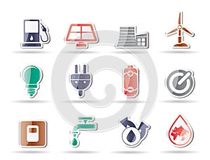 Ecology, power and energy icons photo