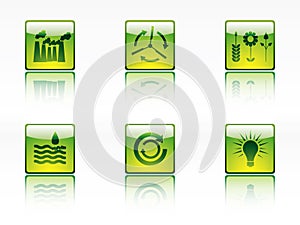 Ecology,power and energy icons