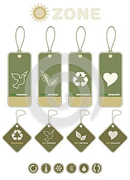 Ecology product tags and symbols