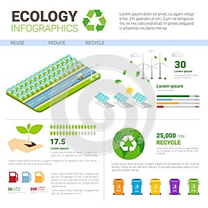 Ecology Rubbish Container For Sorting Waste Infographic Banner Recycle Garbage Concept