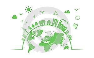 Ecology surrounding environment recycle green city development on earth