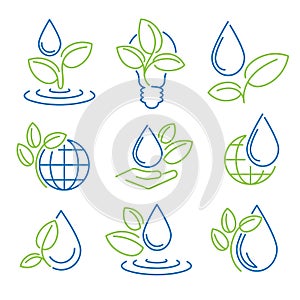 Ecology symbol set. Eco-icons