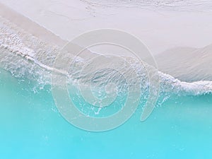 The ecology system with a wave water energy on the beach with a summer tropical background ,