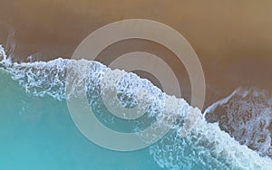 The ecology system with a wave water energy on the beach with a summer tropical background ,Above view