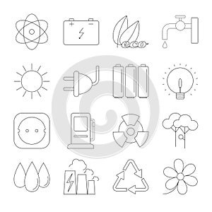 Ecology thin line icons