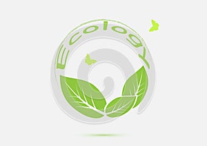 Ecology think green icon concept