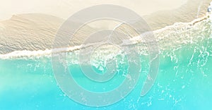 The ecology with a wave water energy with a summer tropical background , Above view