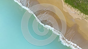 The ecology with a wave water energy with a summer tropical background , Above view