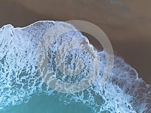 The ecology with a wave water energy with a summer tropical background , Top view