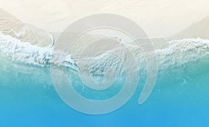 The ecology with a wave water energy with a summer tropical background , Top view