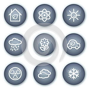 Ecology web icons set 2, mineral circle buttons