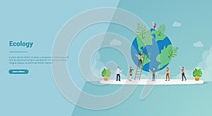 Ecology world environment for website template or landing homepage - vector