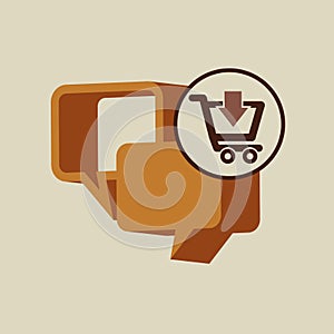 Ecommerce with bubble speech icon
