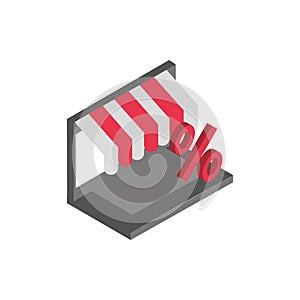 Ecommerce business internet laptop market disocunt sale icon