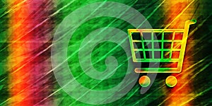 Ecommerce icon abstract premium green banner background colorful pattern bright texture