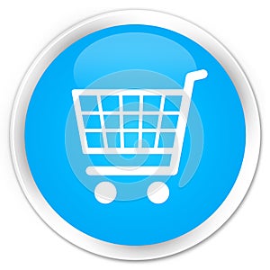 Ecommerce icon premium cyan blue round button