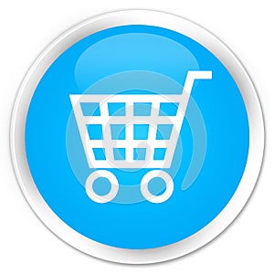 Ecommerce icon premium cyan blue round button