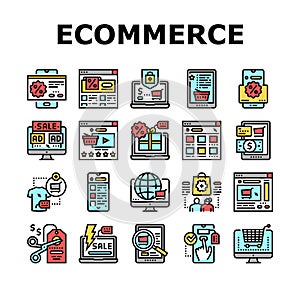 Ecommerce And Online Shopping Icons Set Vector