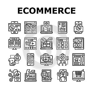 Ecommerce And Online Shopping Icons Set Vector