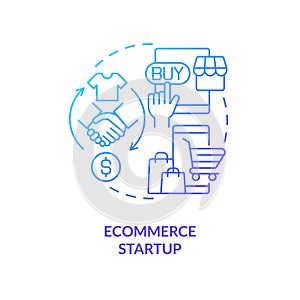 Ecommerce startup blue gradient concept icon