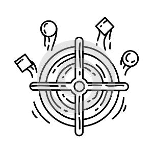 Ecommerce target. hand drawn icon set, outline black, doodle icon, vector icon