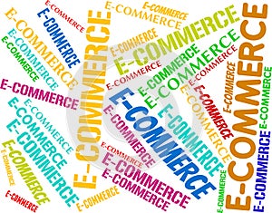 Ecommerce Word Represents Online Business And Biz