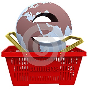 Ecommerce world in Shopping Basket