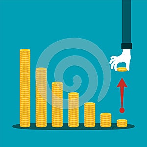 Economic activity decline vector concept in flat style