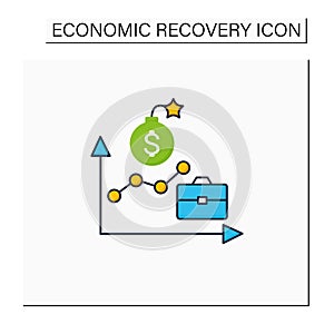 Economic boom color icon