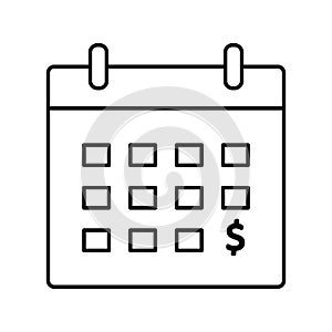 Economic calendar vector icon which can be easily modified or edit