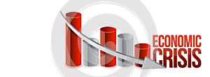 Economic crisis graph illustration design