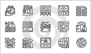 economic crisis line icons. linear set. quality vector line set such as emerging markets, bond, rich, expend, financial, reserve,