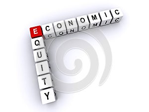 Economic Equity word block on white