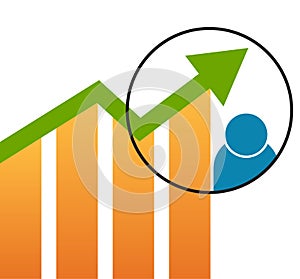 Economic graph arrow chart background