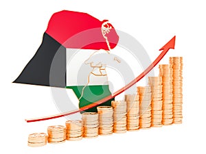 Economic growth in Kuwait concept, 3D rendering