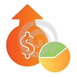 Economic growth rate flat icon. Increase chart color icons in trendy flat style. Finance diagram gradient style design