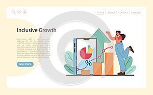 Economic growth visualized. Charting upward trends in inclusive economy.